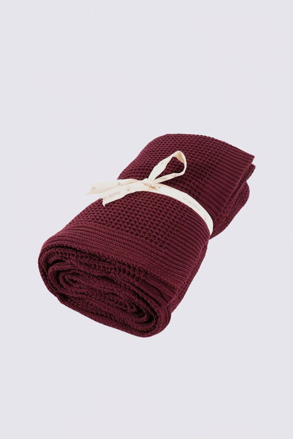 Вязанный плед из органического хлопка Alina Ecocotton 160x220 Bordo