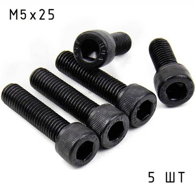 Болт стальной под хомут 5*25 черный (комп. 5 шт.)