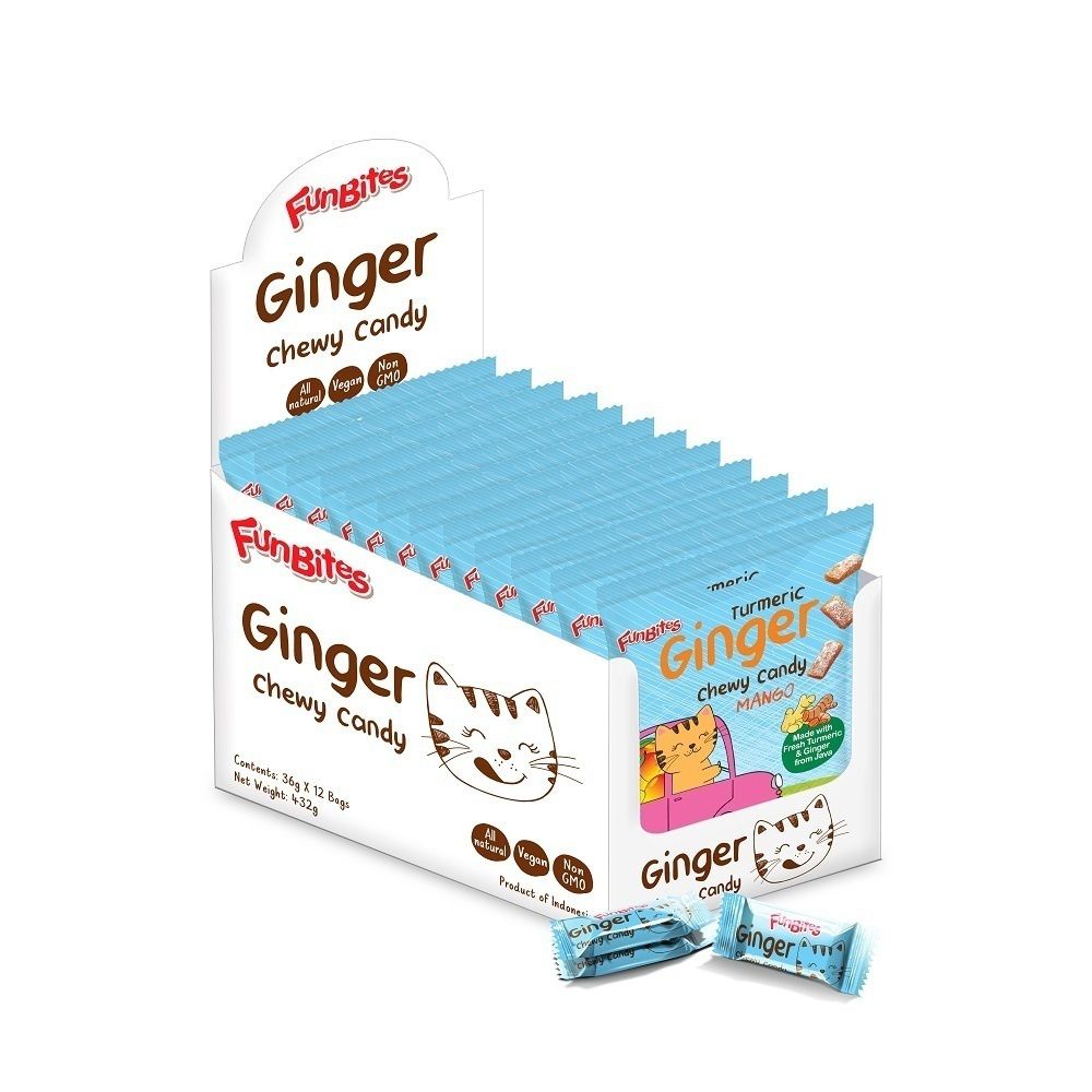 Имбирные жевательные конфеты с куркумой и манго FunBites Ginger Chewy Candy 36 гр