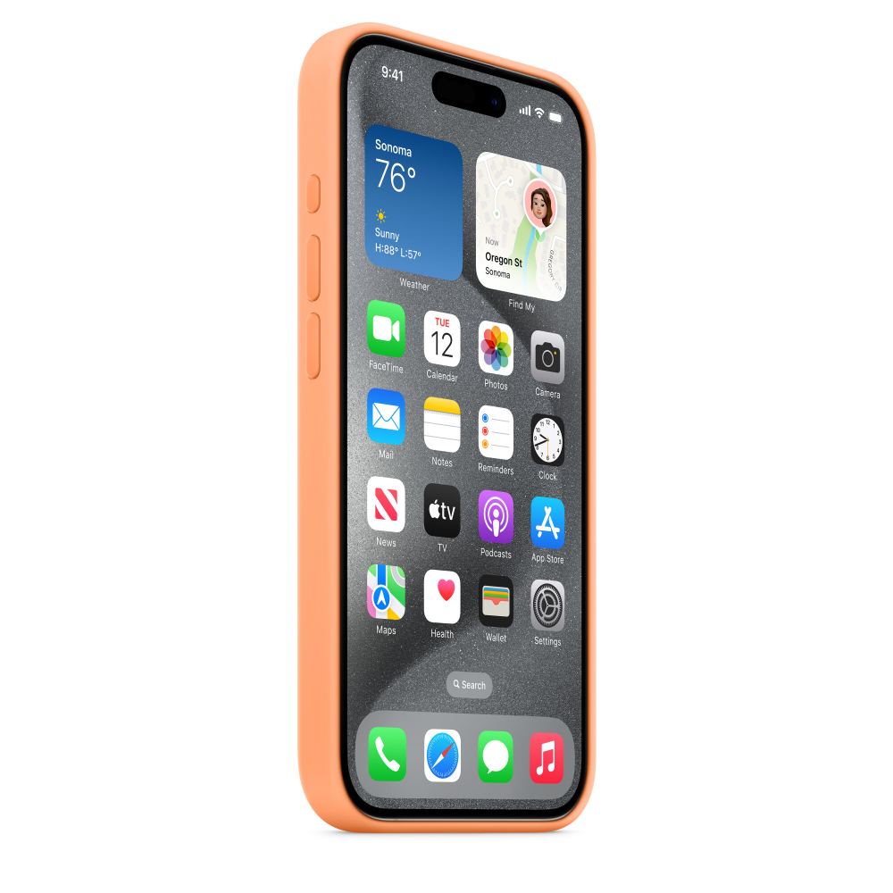 Силиконовый чехол для iPhone 15 Pro с MagSafe - Orange Sorbet