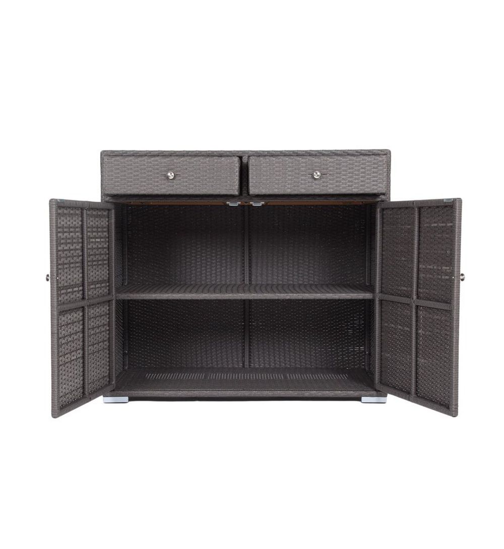 Мальта, тумба плетеная из искусственного ротанга, цвет графит