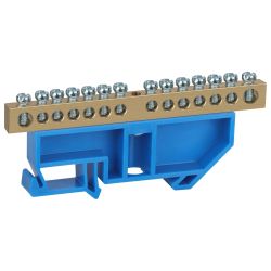 Шина ЭРА NO-224-93 N ноль на DIN-изол ШНИ-8х12-14-Д-синий | Шины N, PE, PEN