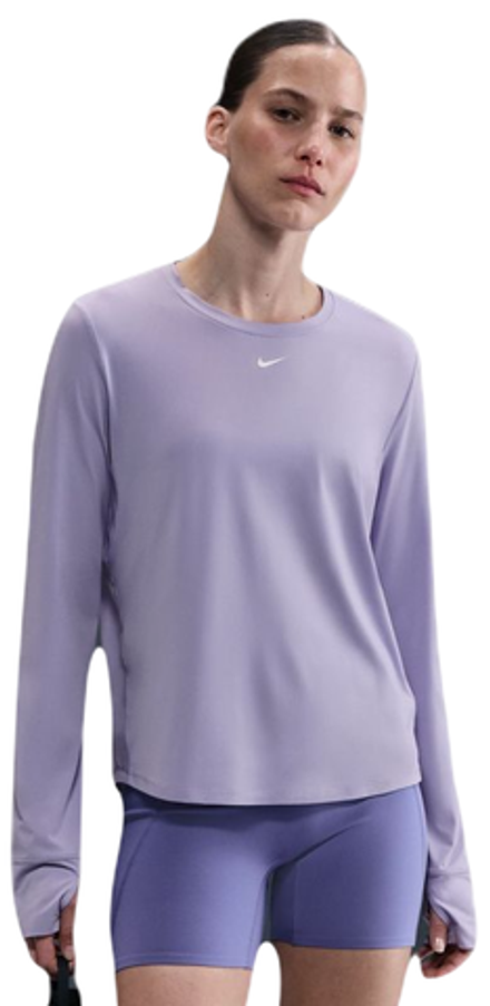 Женская теннисная футболка   Nike One Classic Dri-FIT Long Sleeve - lilac ice/white