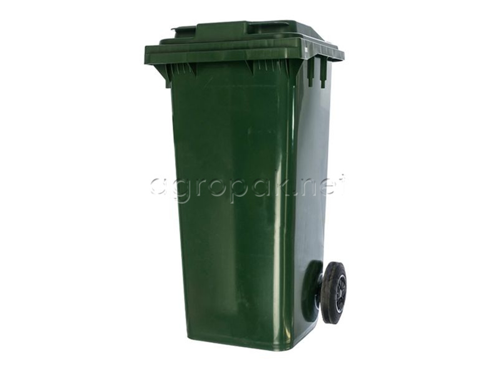 Бак Для Мусора 120Л, С Крышкой, На Колесах, П/Э, Мкт 120 Зеленый