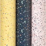 Бумага упаковочная мелованная НАБОР 3 шт., "Terrazzo", 70х100 см, 3 дизайна, ЗОЛОТАЯ СКАЗКА, 592066