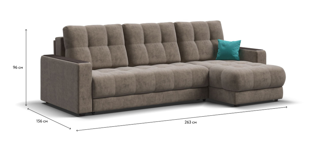 Угловой диван BOSS 3.0 Classic XL Велюр Royal тауп