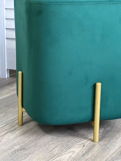 Пуф для гостиной OTTO, цвет Velutto 33 Изумрудный, велюр / золотой каркас