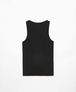 Oysho Топ на бретелях в рубчик, черный