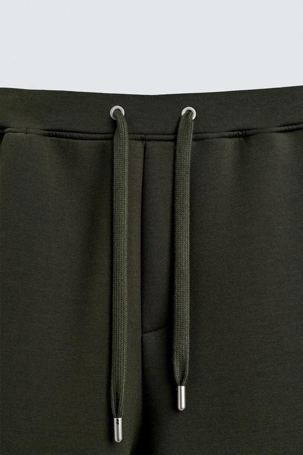 ZARA БРЮКИ INTERLOCK WIDE FIT, ТЕМНО-ЗЕЛЕНЫЙ