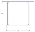 Душевая перегородка Cezares LIBERTA-L-2-125-120-C-NERO чёрный профиль, стекло прозрачное