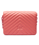 Кожаная сумка-мессенджер LOVE CLICK MINI SHEEP NAPPA CH Pinko - пудро-розовый(100067 A0VM)