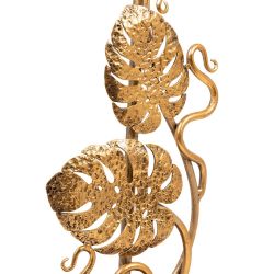 Настольная лампа Monstera Deliciosa (Монстера) Каштан Амбер с абажуром Vintage Белый