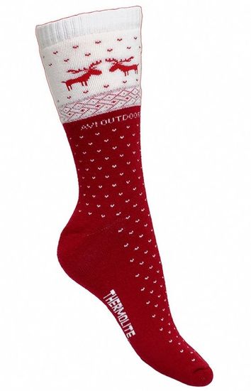 Термоноски детские с оленями красные NordKapp 515/1