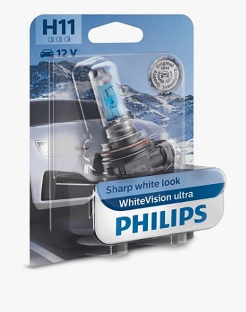 Лампа 12 В H11 55 Вт PGJ19-2 White Vision Ultra галогенная блистер Philips