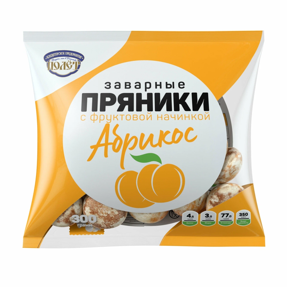Пряники заварные Абрикос "Полёт"
