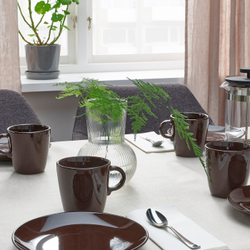 IKEA FÄRGKLAR  (ИКЕА ФÄРГКЛАР)  -  Кружка, коричневая глянцевая, 37 мл