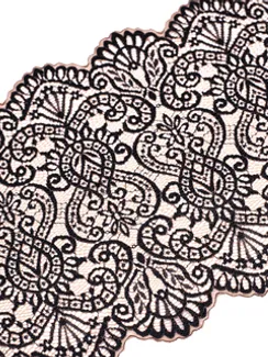 03-251 Кружево эластичное 22 см, кофе с молоком/черный