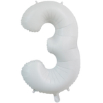 Шар фольгированный Цифра 3 66 см (Белый)