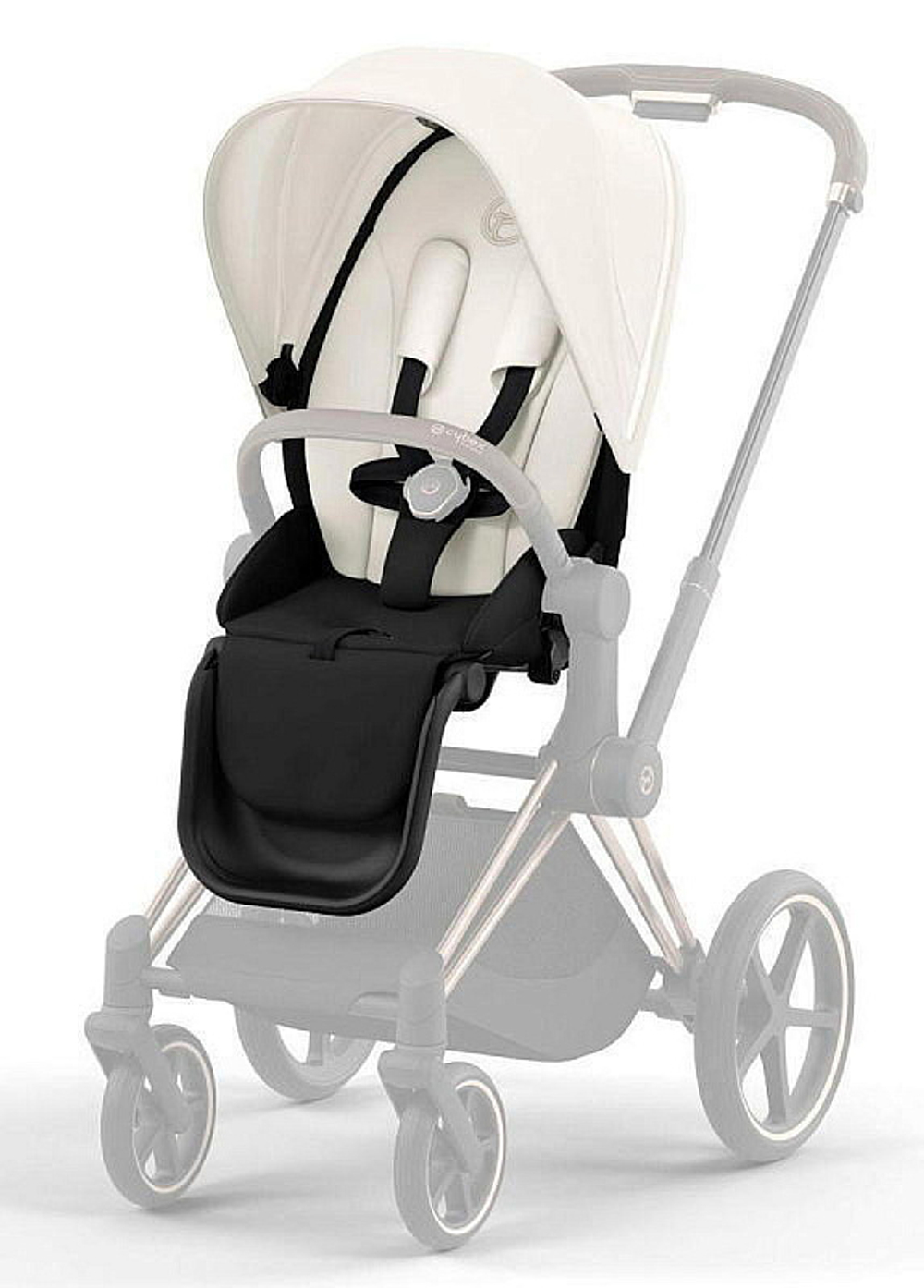 Коляска Cybex Priam IV Rosegold complete и автокресло Cloud G i-Size Ocean Blue Plus 3 в 1 Off White