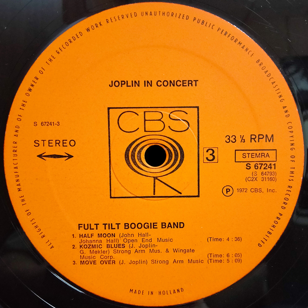 Janis Joplin / Joplin In Concert (2LP)