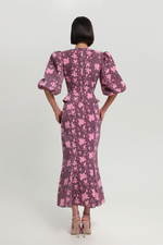 Платье в цветок с баской