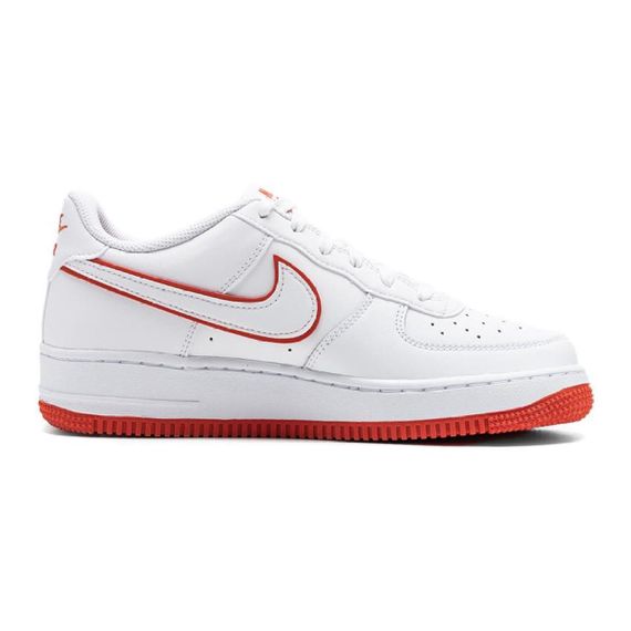 Nike Air FORCE 1 Детские Скейтборды, Низкие Белые и Красные кроссовки