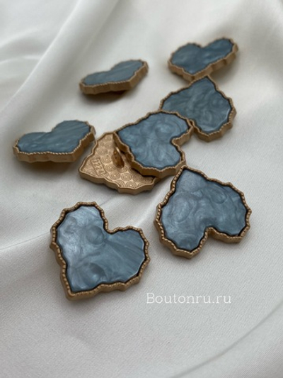 Пуговицы Перламутр голубой Сердце