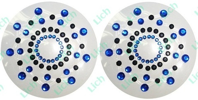 Черно-синее украшение со стразами для сосков