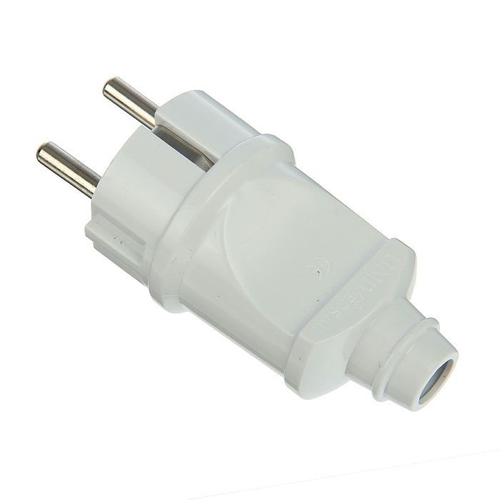 Вилка сетевая с заземлением 16А прямая белая