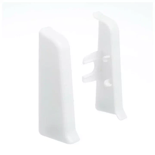 Торцевые (пара) для плинтуса 55мм "Деконика", 001-0 Белый Глянцевый