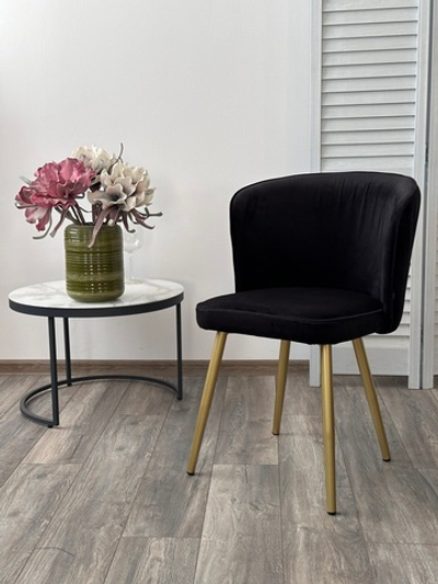 Стул МОНЕ ZIZI 521 Черный, велюр / Золотой каркас M-City