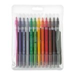 Фломастеры KOH-I-NOOR, 12 цветов, двухсторонние, 1 и 3 мм, смываемые, пластиковая упаковка, подвес, 771023AB02TE