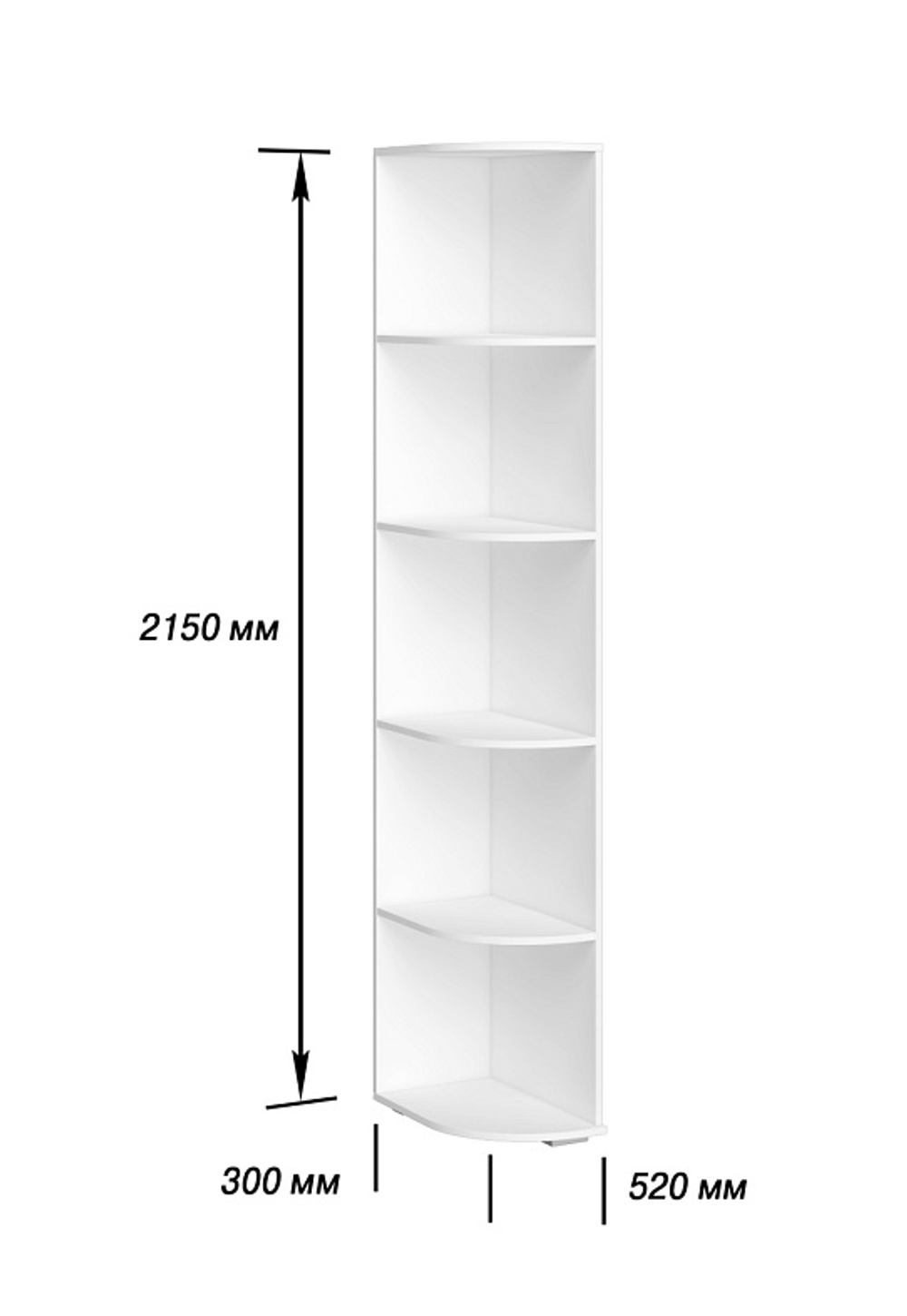 Стеллаж Стокгольм белый/белый глянец 540