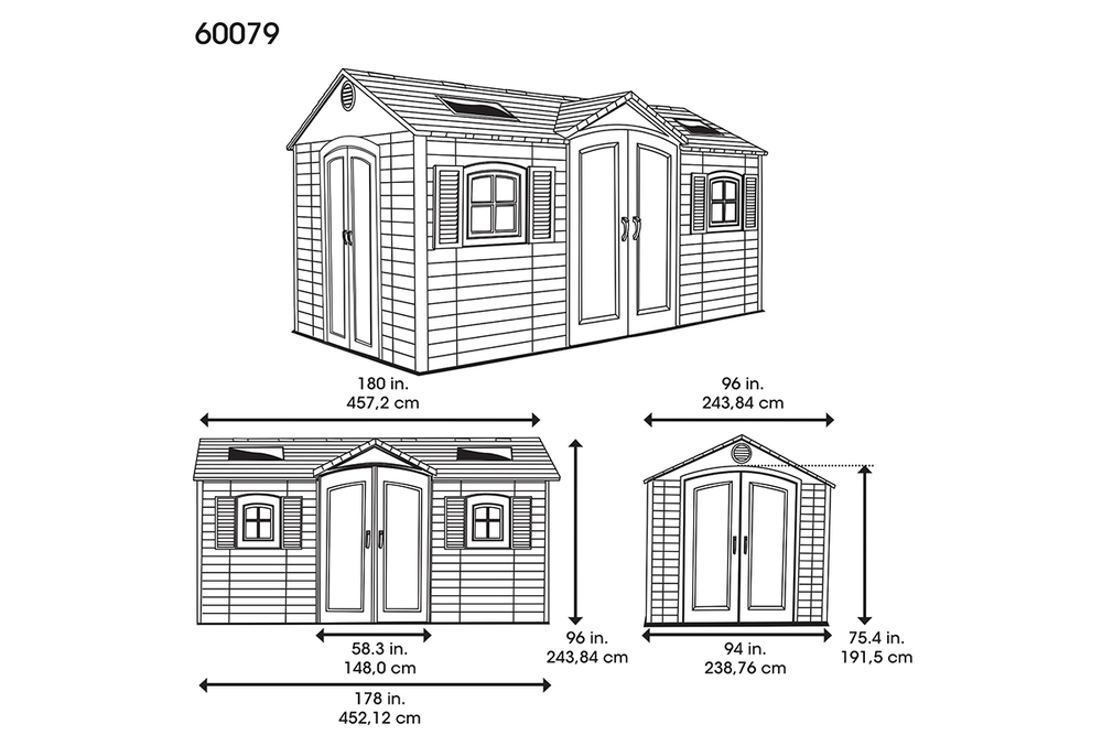 Сарай пластиковый LifeTime 15*8 DD