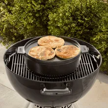 Голландская печь чугунная Gourmet BBQ System с крышкой-сковородой, 