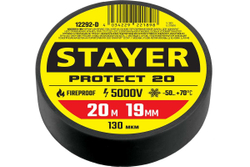 Изоляционная лента ПВХ STAYER Protect-20 19 мм х 20 м, черная 12292-D