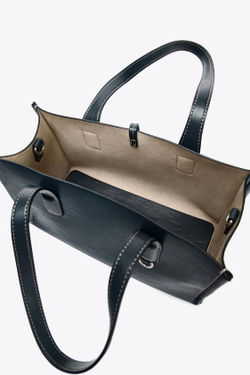 ZARA СУМКА-ШОПЕР, СИНИЙ