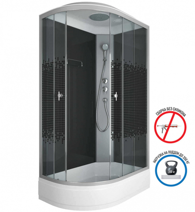 Душевая кабина Niagara NG-3524-14R 120х80 средний поддон, стекло мозаика