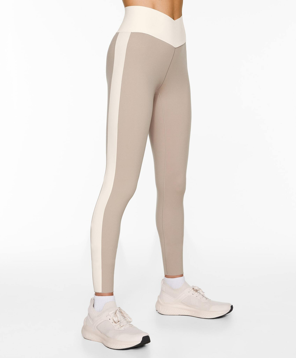 OYSHO Легинсы Perfect-Adapt 65 см с широким поясом V-образной формы, серо-коричневый