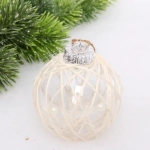 Новогодний шар «Морозное очарование» 8 см, Перламутр/Бежевый