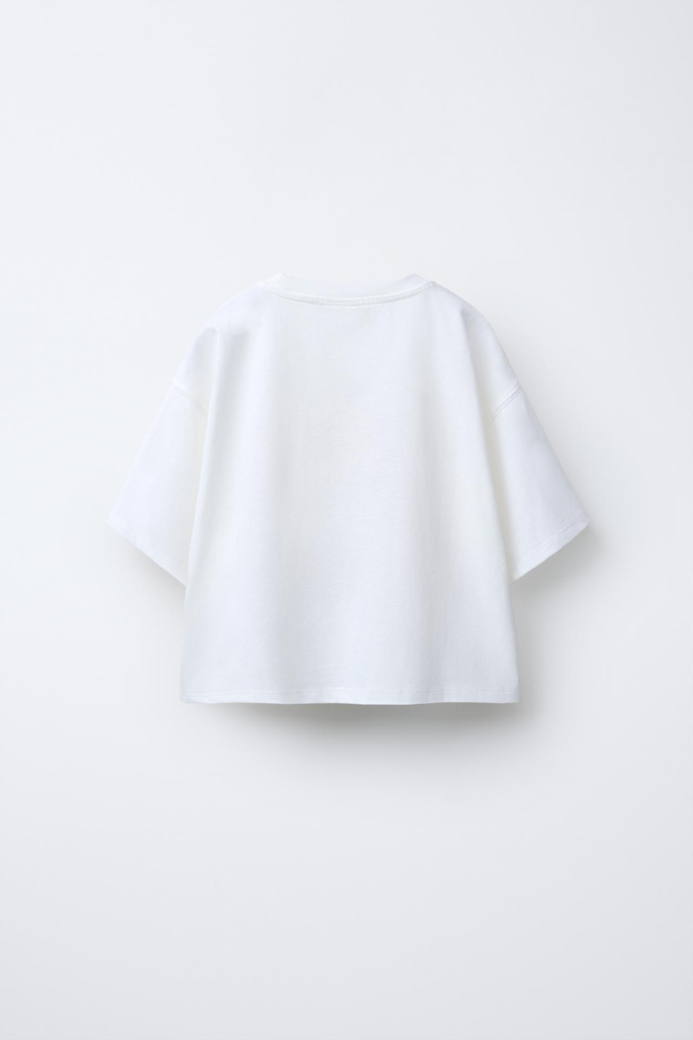 ZARA ФУТБОЛКА С ПРИНТОМ, БЕЛЫЙ