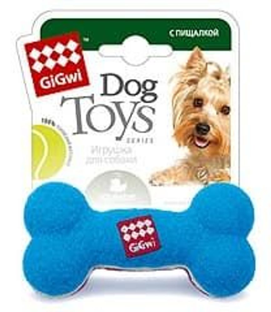 GiGwi 75002 Игрушка Маленькая кость с пищалкой/теннистый материал