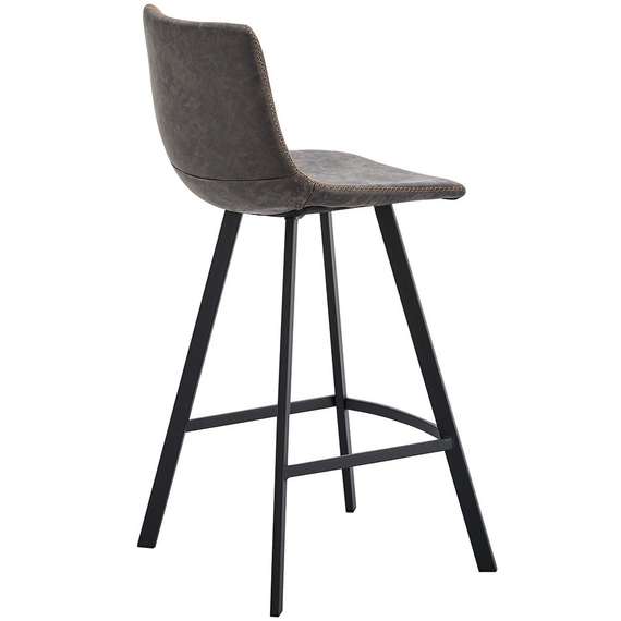 Полубарный стул Netro 66 см, серый на черных металлических ножках | Купить в Hallberg.ru