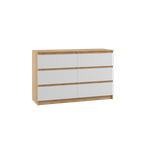 МС Мадера Комод К6М 1200*775*420 (корпус лдсп дуб крафт золотой, фасады лдсп белый)