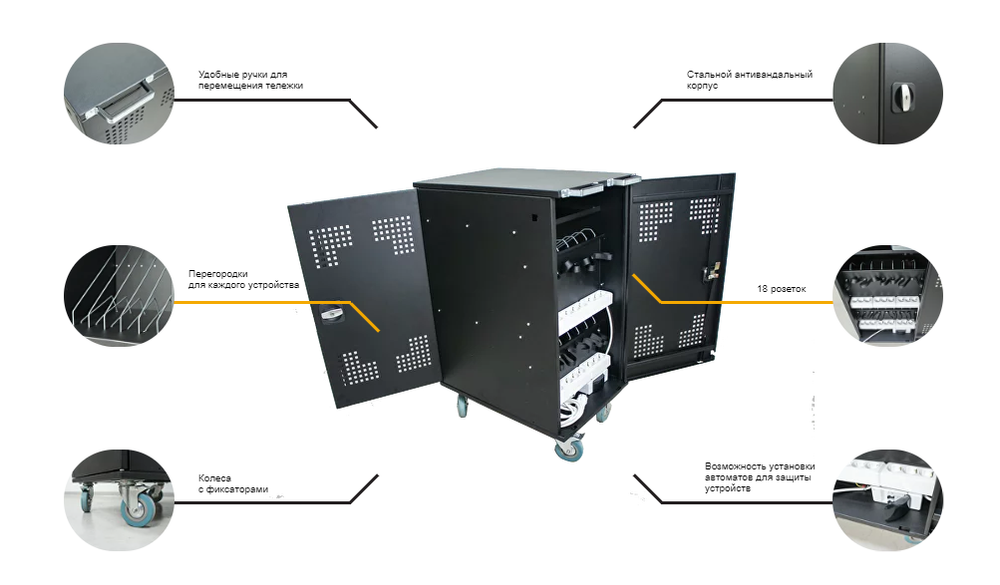 Тележка для зарядки 16-ти ноутбуков