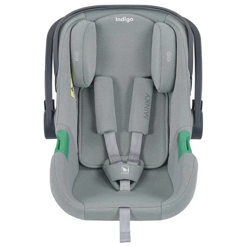 Автокресло Indigo MINKY I-SIZE, группа 0+ (40-87см) светло-серый