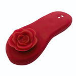 Красный вибратор в трусики Funtown Caleo с магнитным держателем-розой (Цвет: красный)