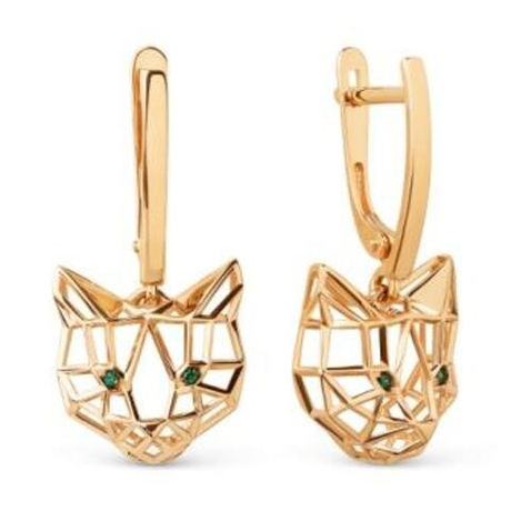 Серьги из золота с фианитами