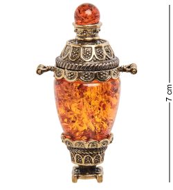 Народные промыслы AM-1287 Фигурка «Самовар Царский» (латунь, янтарь)