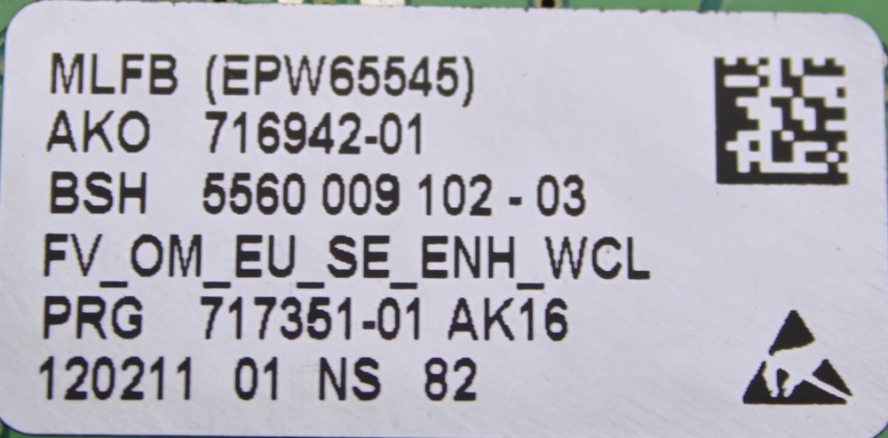 Модуль управления стиральной машины Siemens IQ300 advantiq